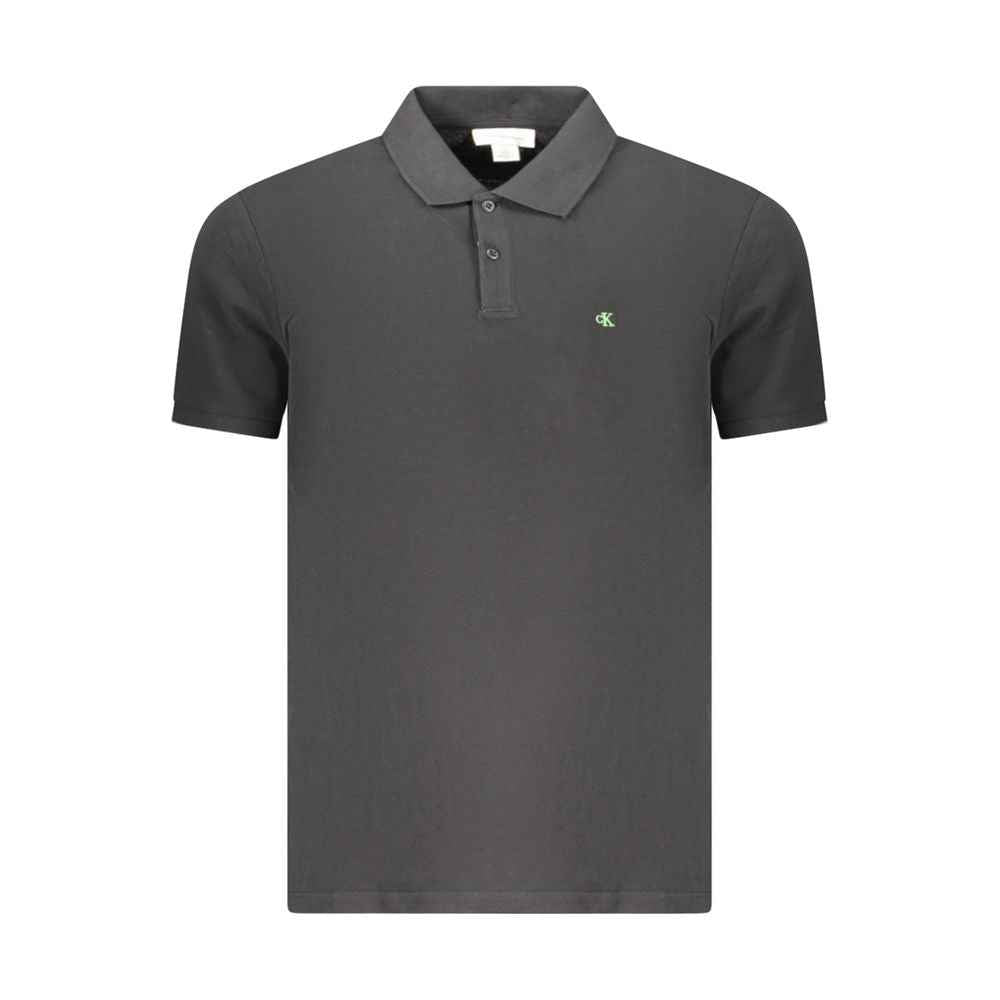 Calvin Klein Black Cotton Men Polo