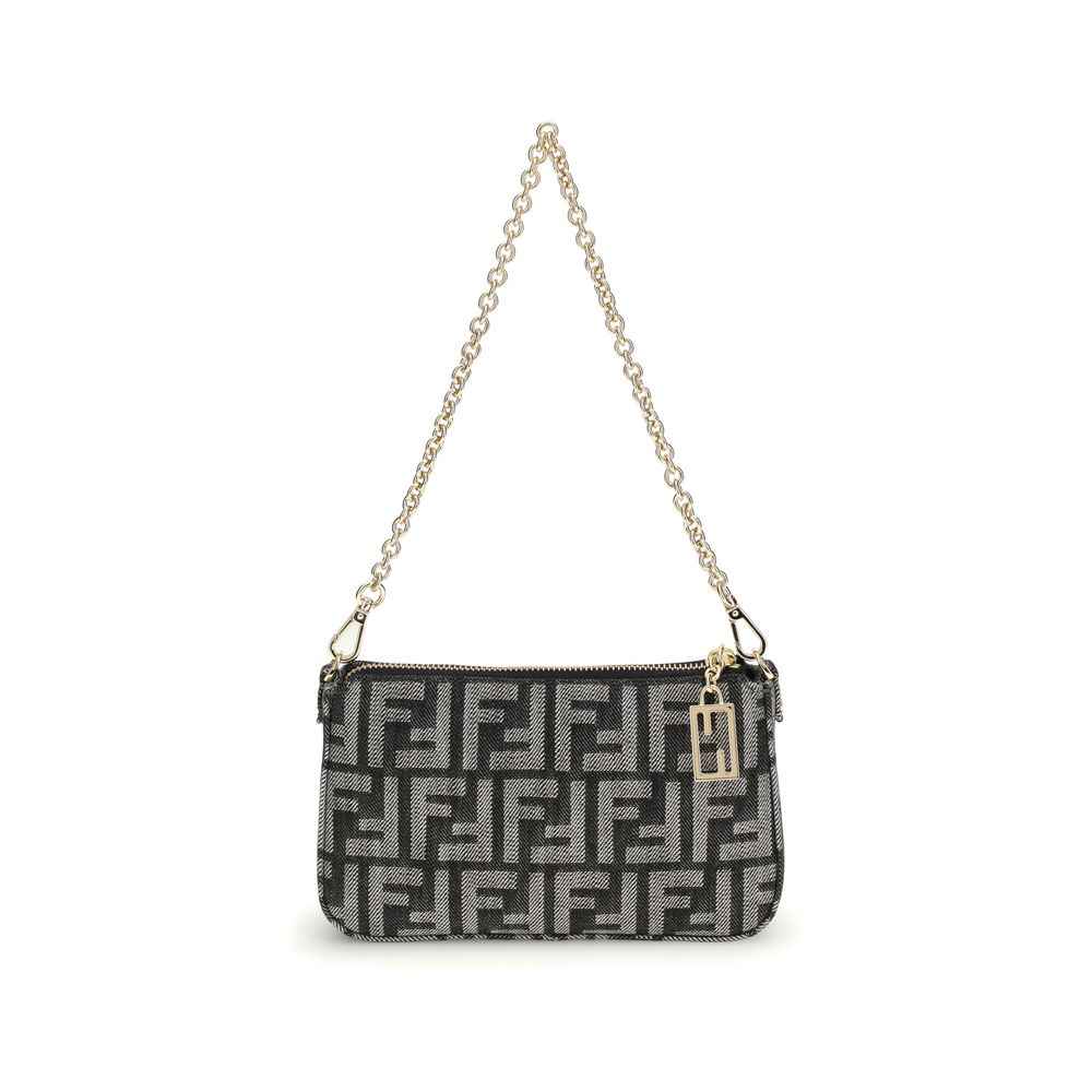 Fendi Blue Cotton Clutch Bag