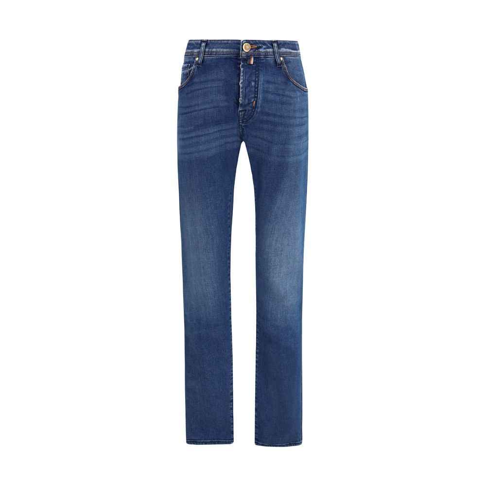 Jacob Cohen Blue Cotton Slim Fit Jeans