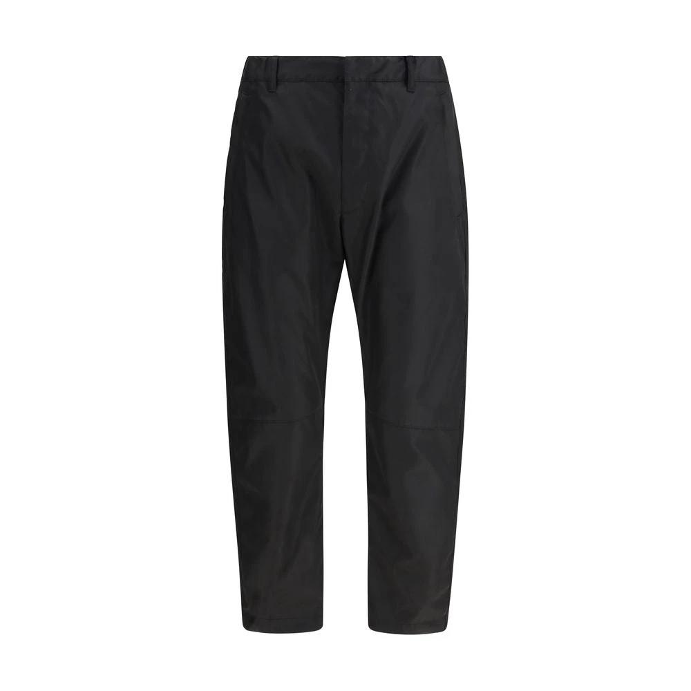 Prada Black Recycled Polyamide Casual Pants by Prada