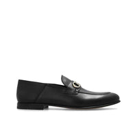 Salvatore Ferragamo Black Calfskin Slip-On Loafers