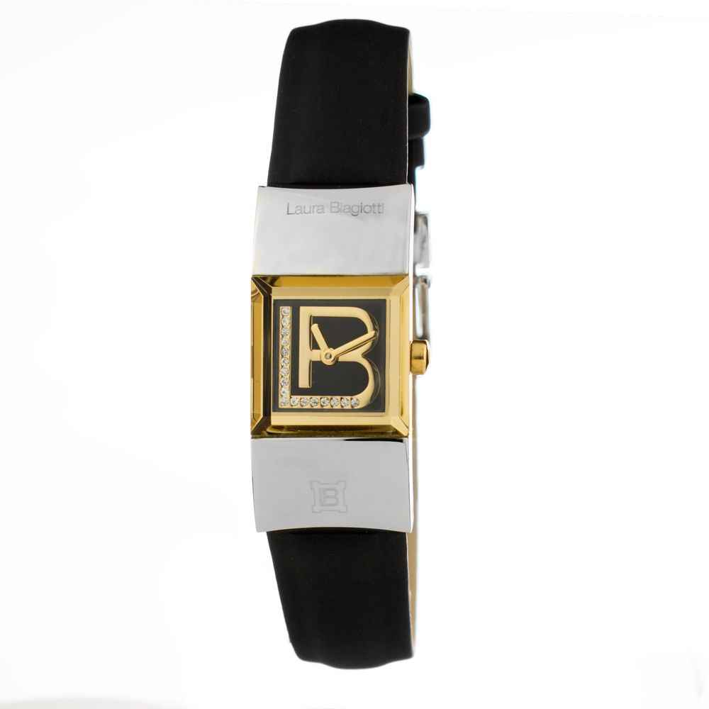 Laura Biagiotti Black Leather Dress Watch