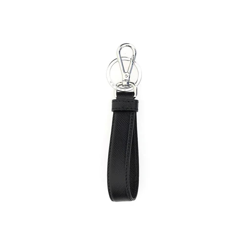 Prada Black Stainless Steel Keychain by Prada