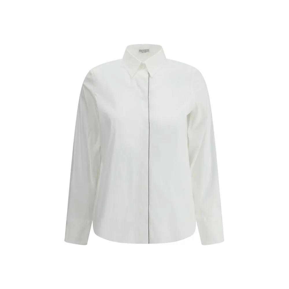 Brunello Cucinelli White Cotton Dress Shirt by Brunello Cucinelli