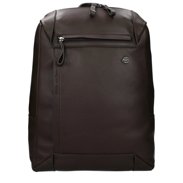 Piquadro Brown Leather Backpack by Piquadro